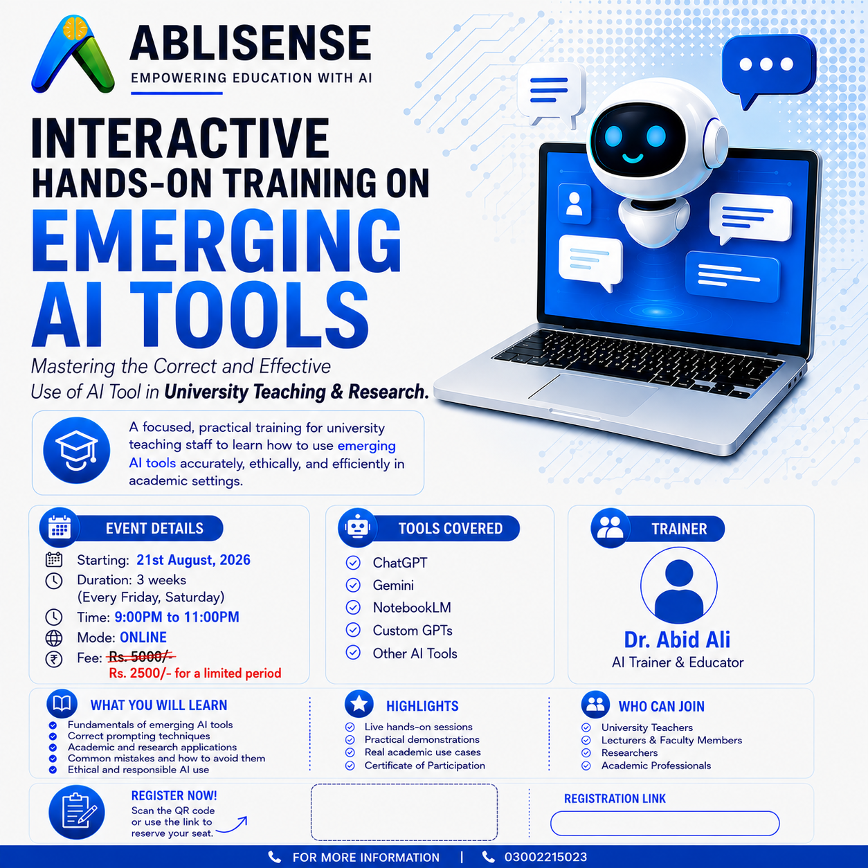 Ablisense interactive hands-on training on emerging AI tools poster (English)