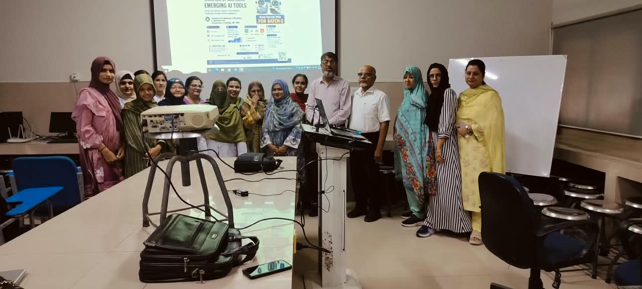 JSMU Batch-2 Emerging AI Tools Training group photo with faculty and Dr. Abid Ali